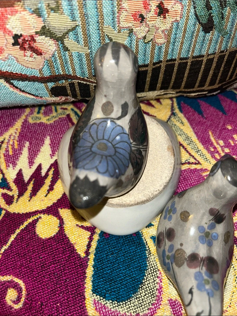Set of two Tonalá Mexican doves pottery